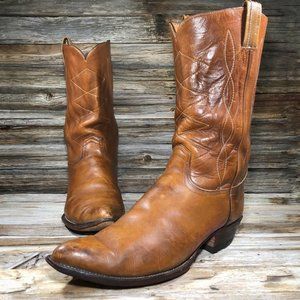 Tony Lama Brown Leather Cowboy Boots
